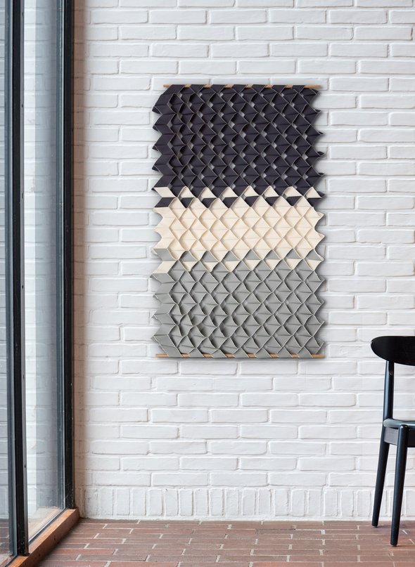 Circular textile tales: Sheworks creates wall art, narrating sustainability through visually stunning designs.